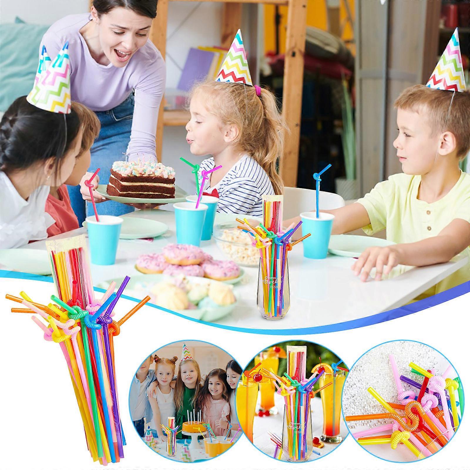 Plastic Special Change Can Be Bent Colourful Art Straws 100pc
