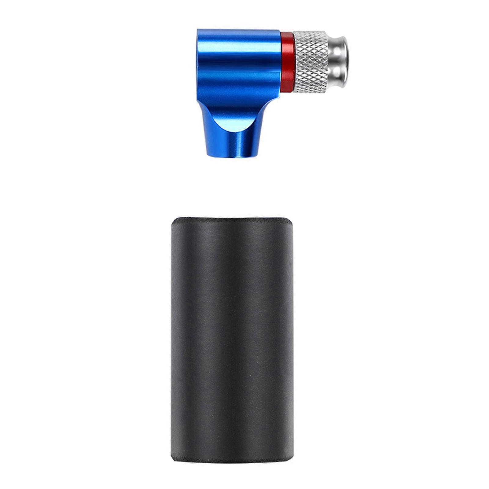 Small Bicycles CO2 Pump Portable Tire Inflator Mountain Bike Tire Pump Bicycles Cartridge Pump with Insulating Sleeve Blue