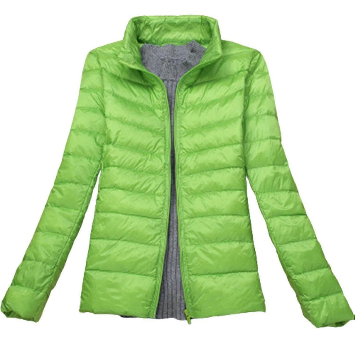 Kvinners Zip-Up Stand Collar Termisk dunjakke for uformelle utflukter