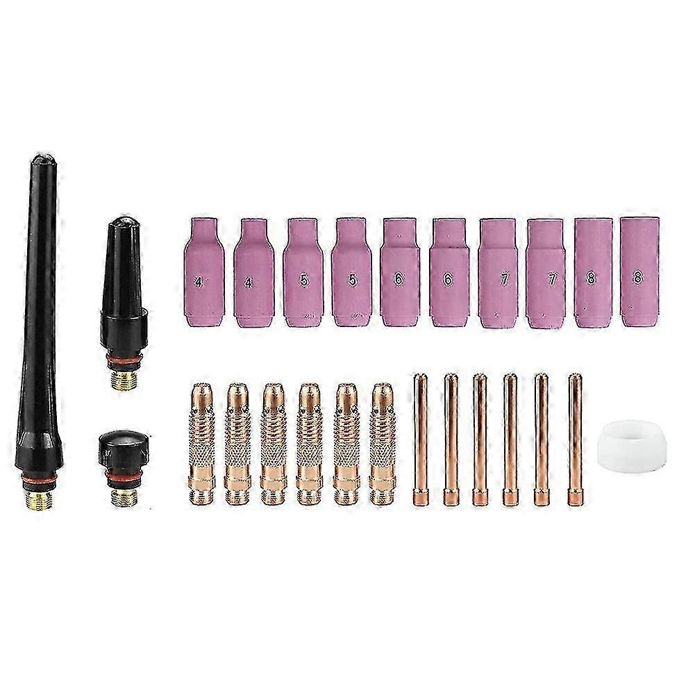 26pc Tig Welding Torch Kit for WP-17/18/26 with Collets, Alumina Nozzles & Consumables