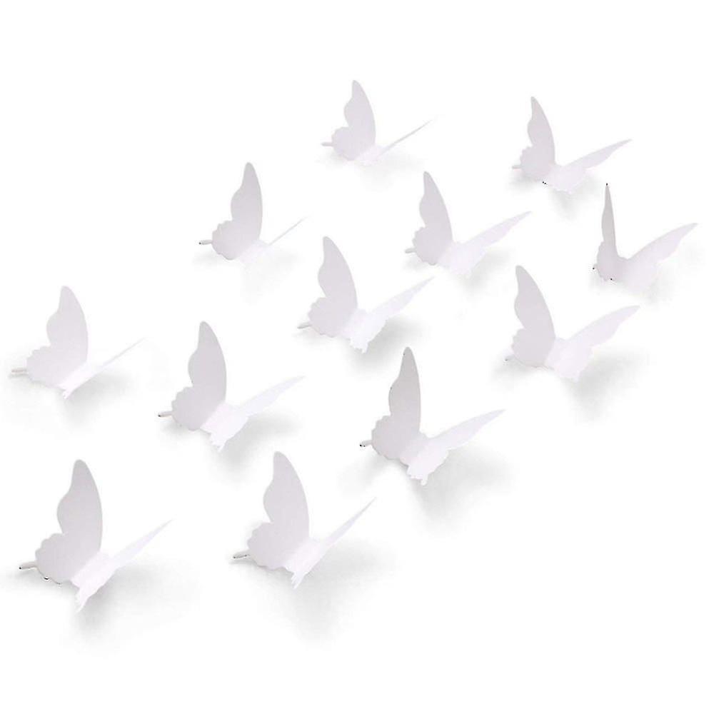 100pcs 3d carta bianca farfalla adesivi murali, farfalle rimovibili decalcomanie per la stanza di casa Nursery Girls Camera da letto fai da te Wall Art