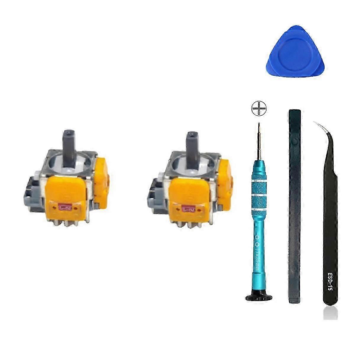 2PCS Joysticks Kit for Console Joysticks Hall Electromagnetic Adjustable Joysticks with Screwdriver Repair Set