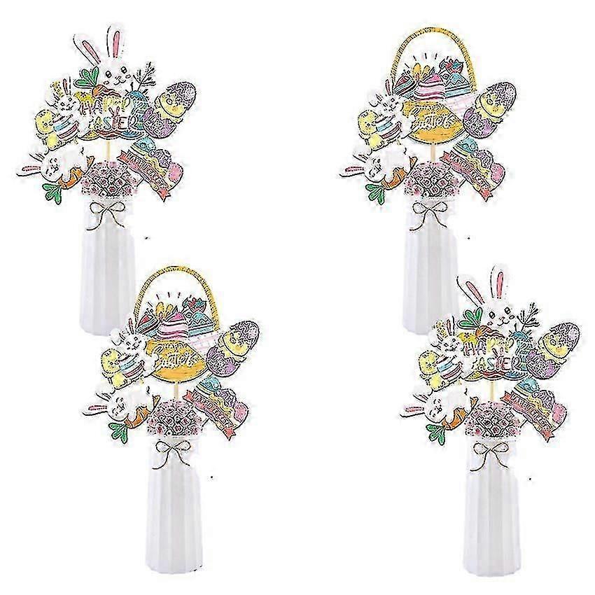 2024 Easter Theme Party Vase Flag Decoration 20pcs-DF