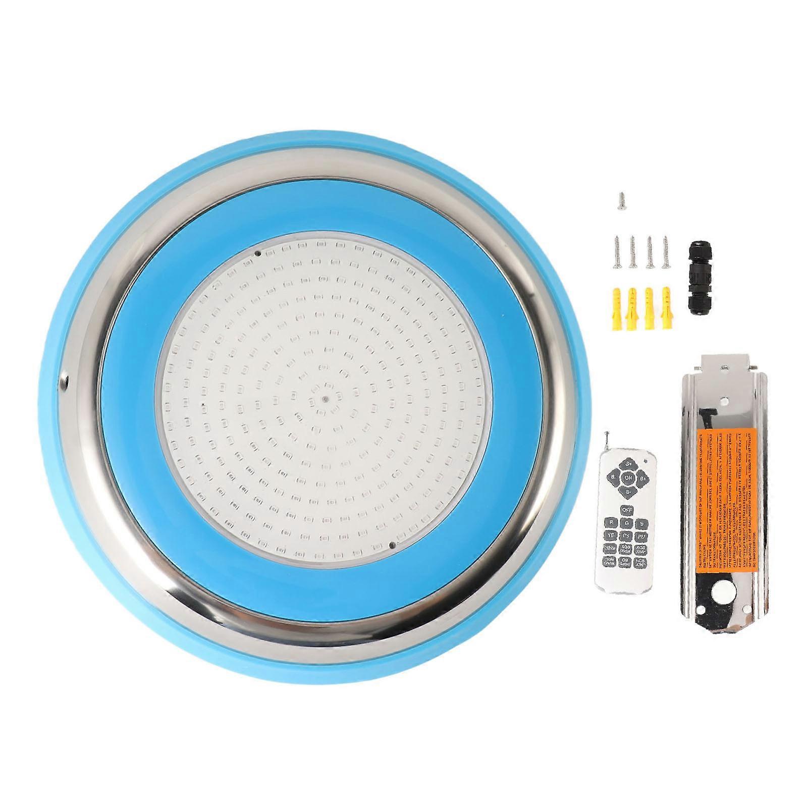 18W Swimming IP68 Waterproof Pool LED Light RGB Wireless Remote Control Underwater Lamp AC12V Blue