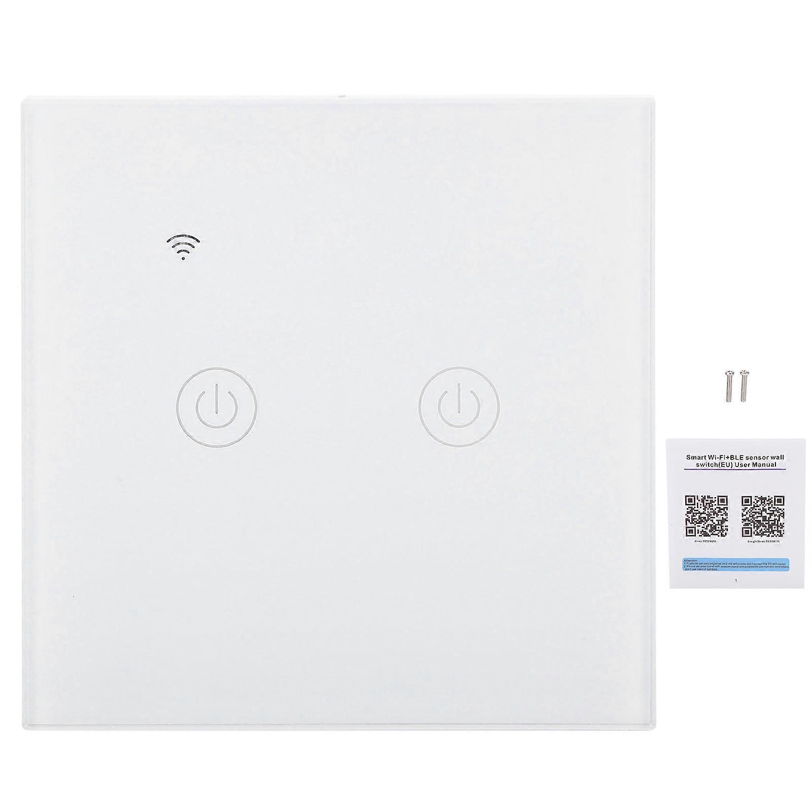 Smart Light Switch Touch Panel ABS Universal for Single / Zero Fire Wire 220‑240VAC2 Way For Zigbee