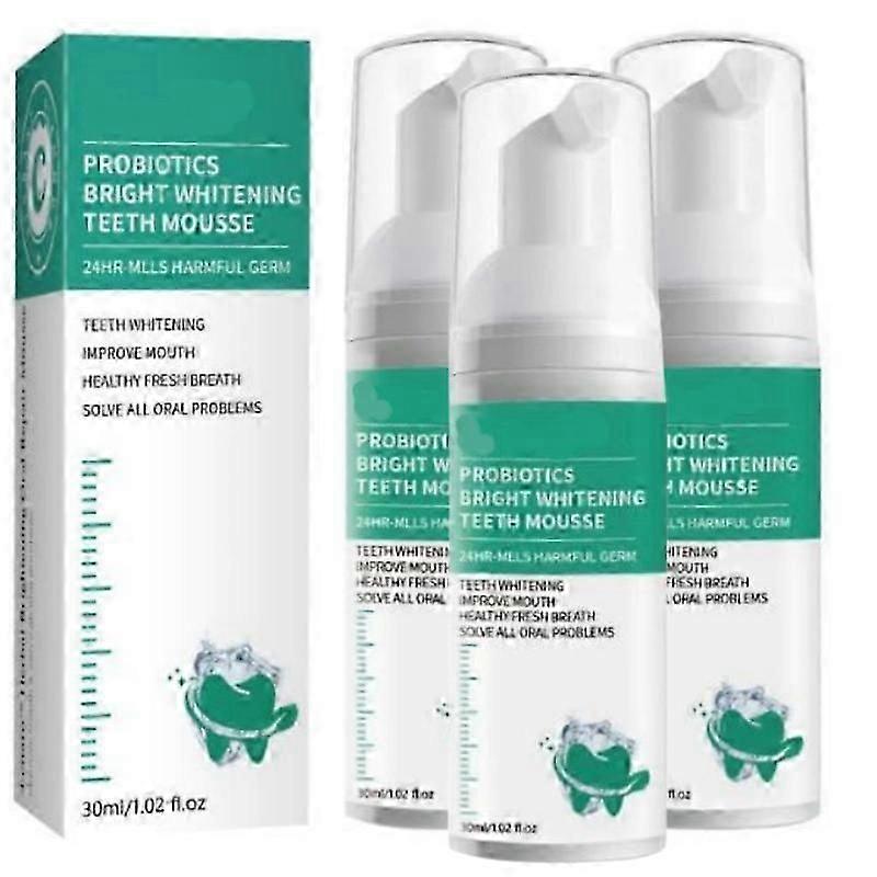 3pcs Probiotics Teeth Mousse, Mousse, Teeth Foam Toothpaste, Deep Cleaning Tooth