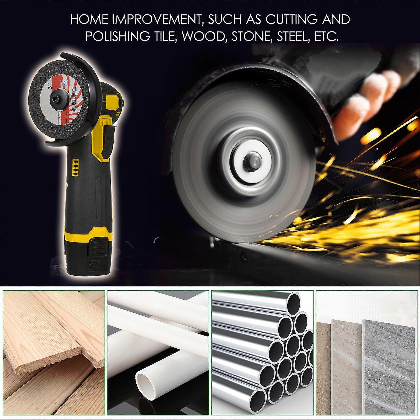 Angle grinder kit for DIY with 12V battery and cutting discs