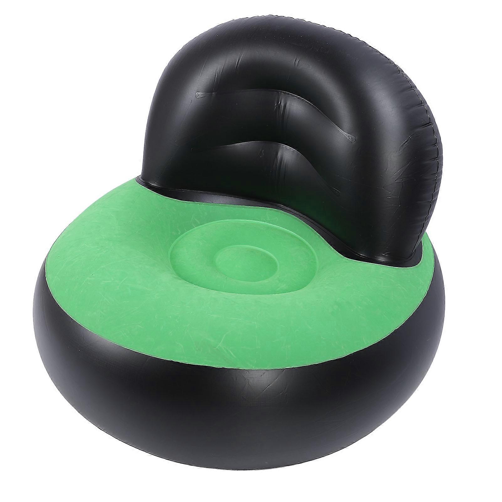 Inflatable PVC Flocking Sofa 40x90x72cm Air Couch Black