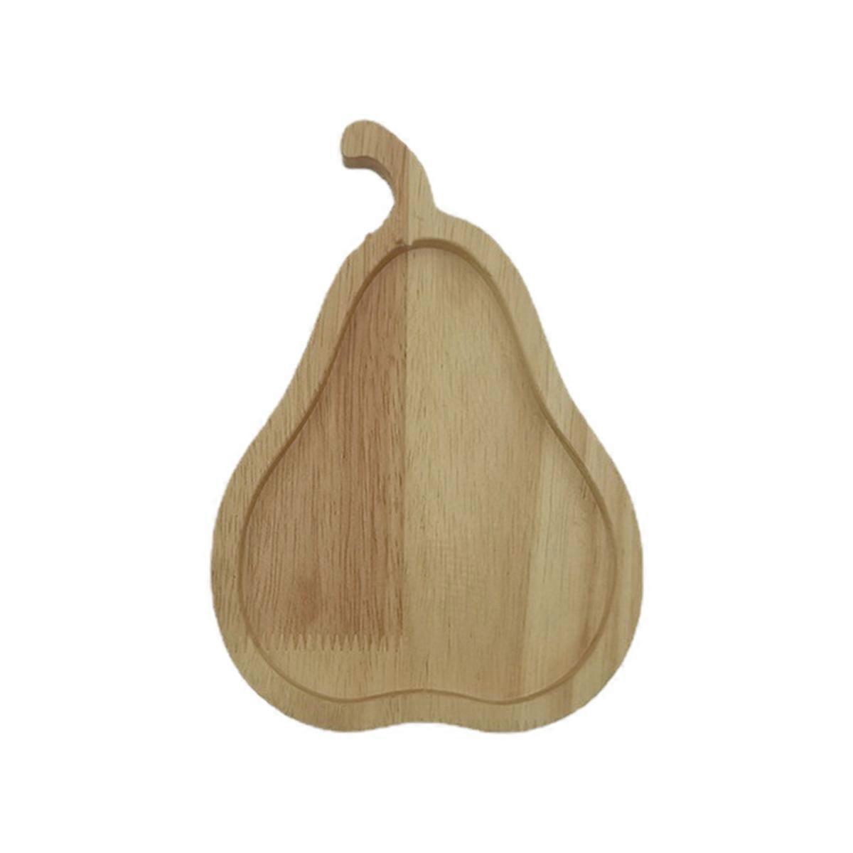 D-Snack Plate Space-Saving Storing Wooden Snack Tray Pear Fruit Tray