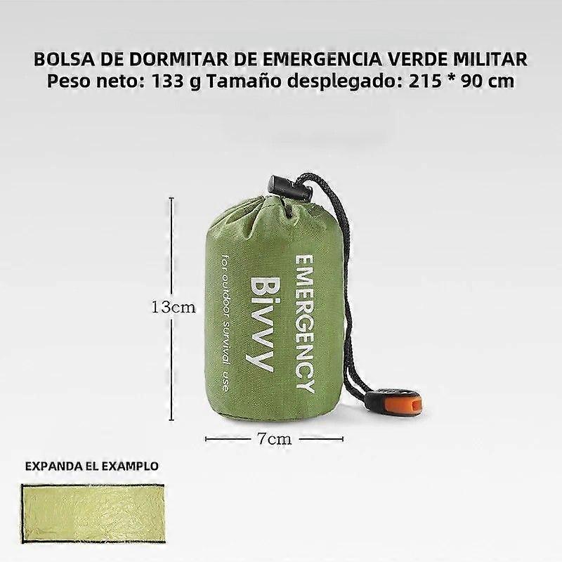Portable Camping and Emergency Sleeping Bag with Monolayer Aluminum Foil First Aid Cover for Thermal Insulation
