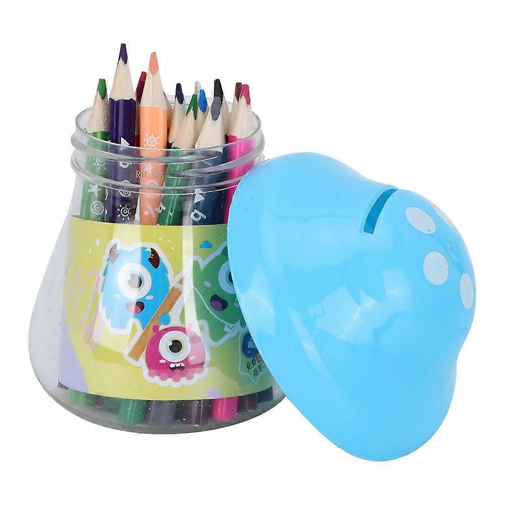 18色鉛筆絵画ペン文房具オフィススクール画材キノコボックス付き