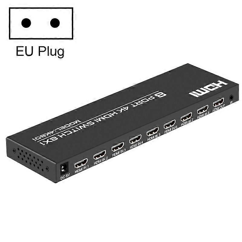 FJGEAR FJ-4K801 4K 8 In 1 Out HDMI HD Video Switcher, Plug Type:EU Plug FJ-4K801 EU Plug