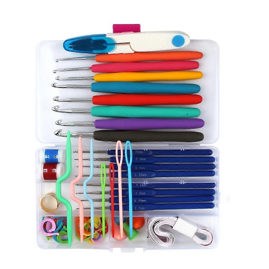 DIY Knitting Tools Set Crochet Hook Stitching Weave Accessories with Case