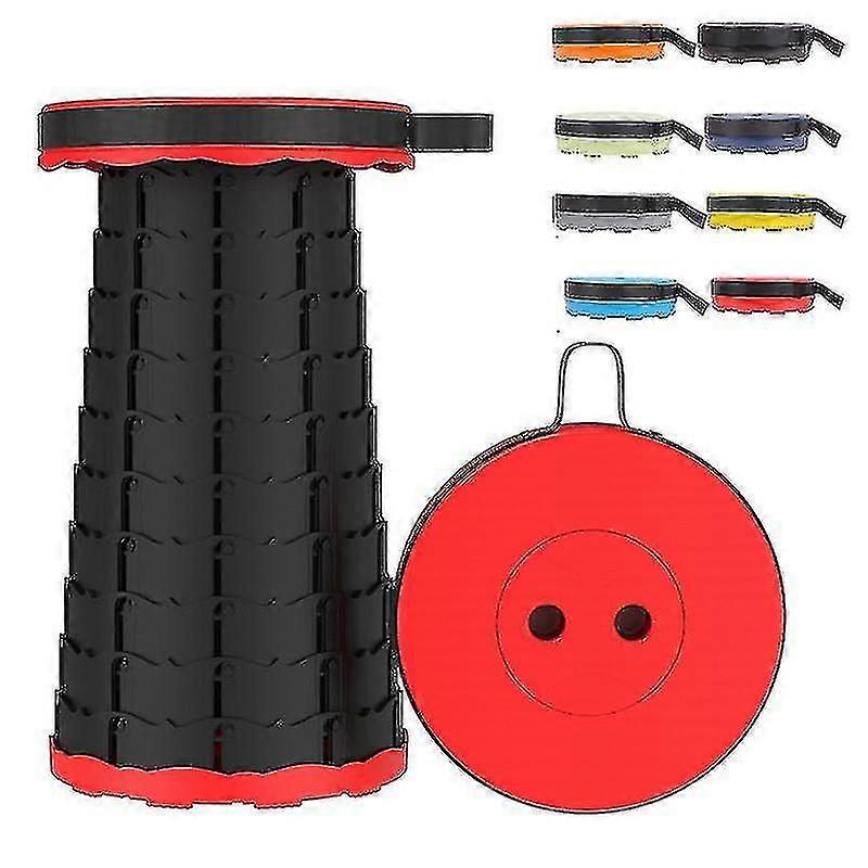 Pop-up hopfällbar pall - infällbar utomhus resestol för fiske (röd)