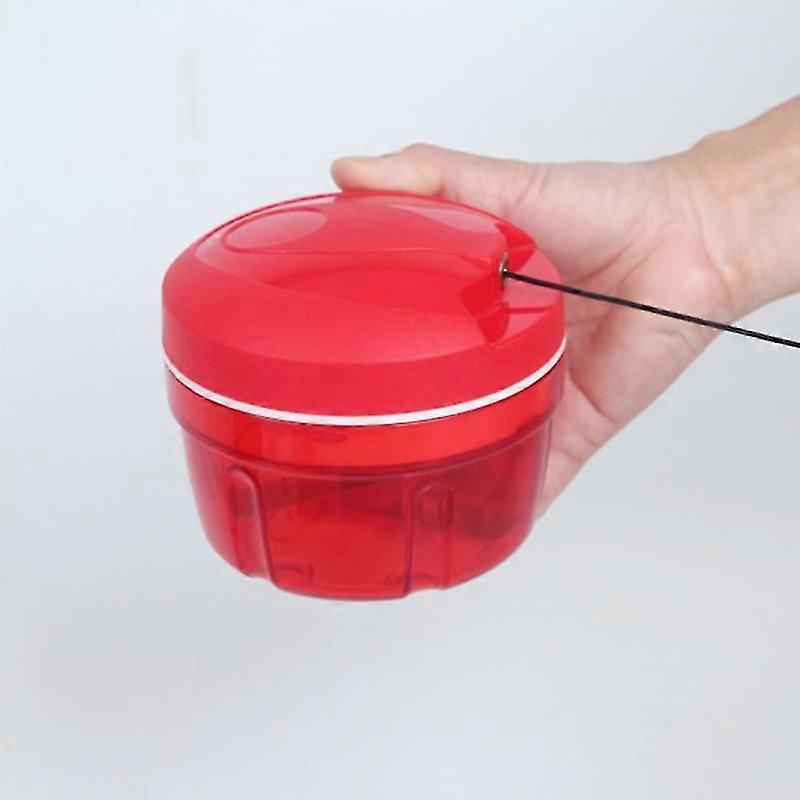 Pull Chop Chopper/manual Food Processor With Cord Mechanism Onion Cutter Red