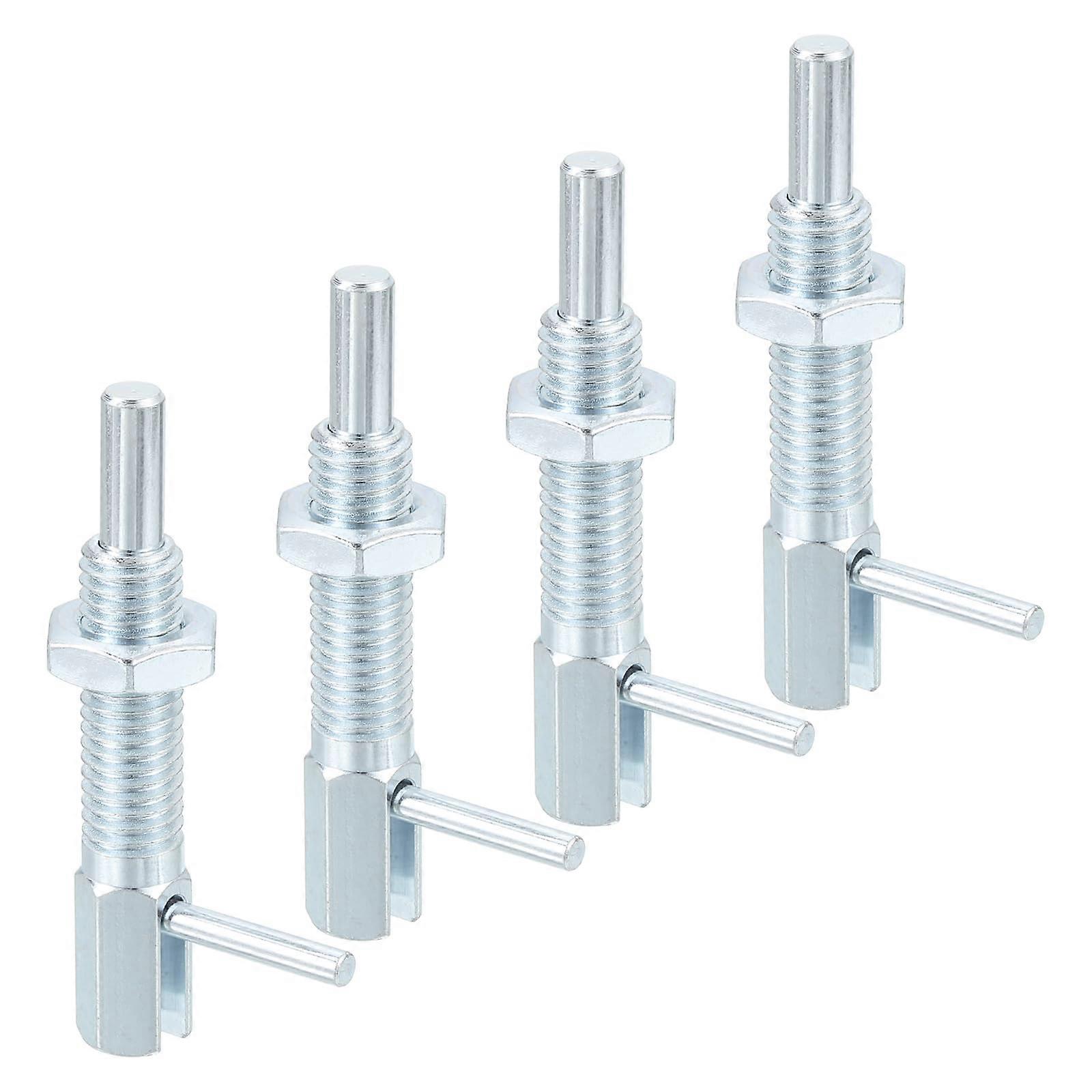 4 Pcs Retractable Indexing Plunger Pin, M10 l Spring Plunger Carbon Steel for Machinery