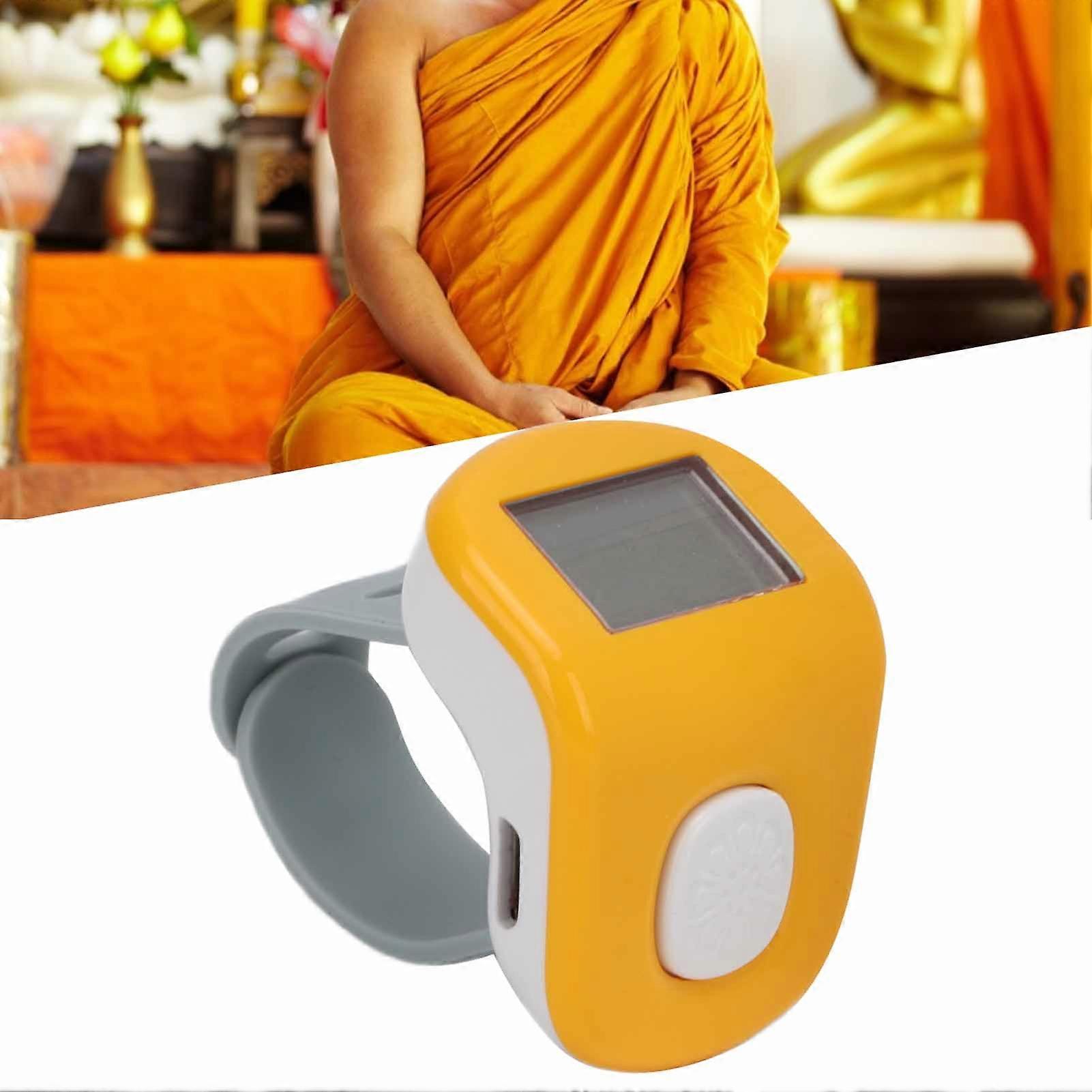 Buddha Machine Mini Portable Ring Type Yellow Buddhist Scripture Music Player with USB Cable for Gift Meditation