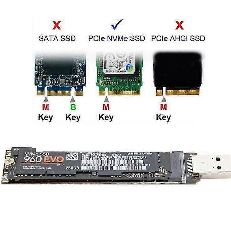 NVME USB Adapter M.2 NVME SSD To USB 3.1 Adapter 10Gbps USB3.1 Gen 2 for M2 NVMe 2230 2242 2260 228