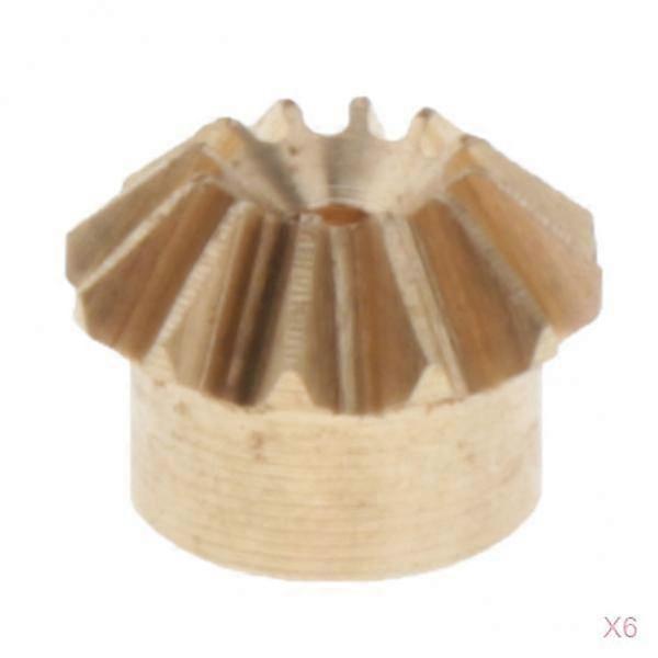 6x 0.4 Modulus Bevel Gear 12 Tooth 1mm Inner Hole 4mm Outer Dia. 3mm Height