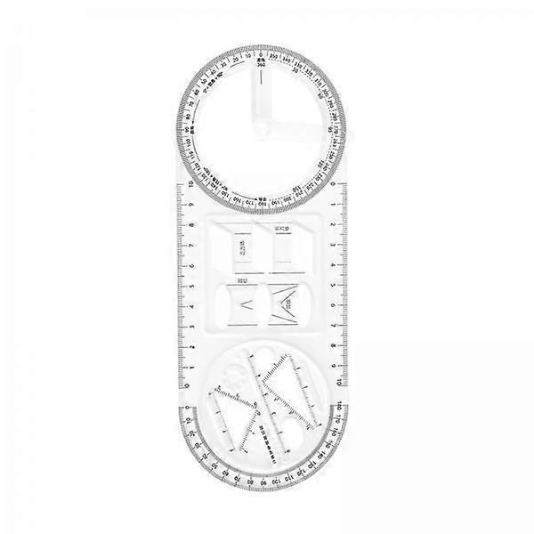 3x Geometric Ruler Ruler, Transparent, Measuring Tool, Drawing Template for