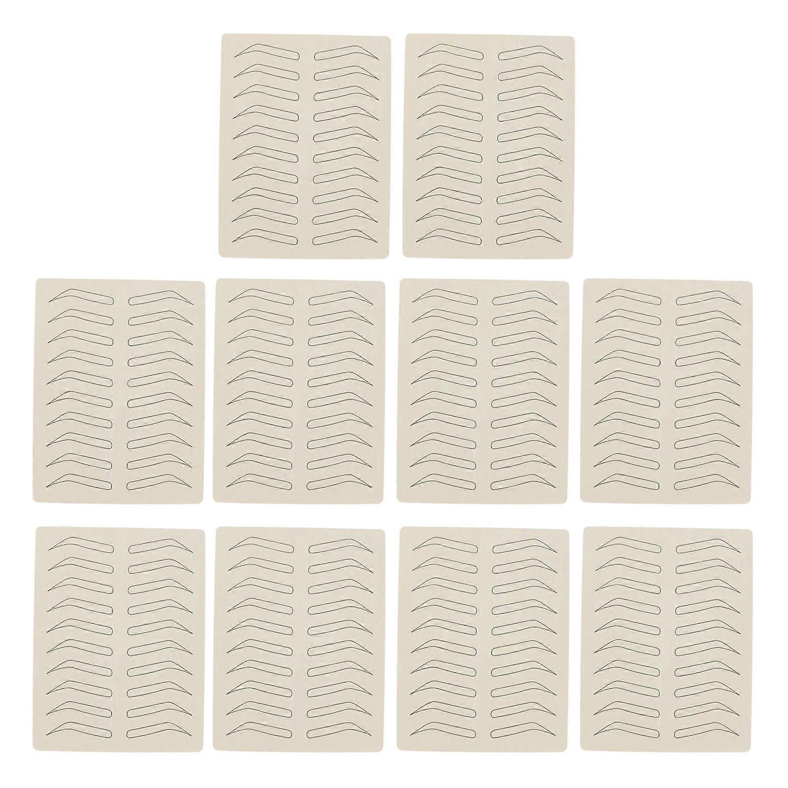 10 Pcs Practice Skin Silicone 1mm Thickness Single Sided Pattern Black Inkless Microblading Supplies