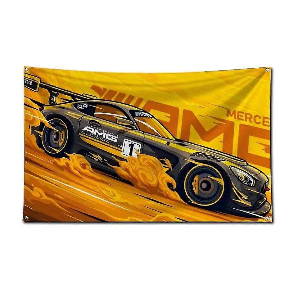 راية AMG مرسيدس العلم قدم جدار المرآب تسجيل سباق 3x5 ديكور معرض السيارات QQT131