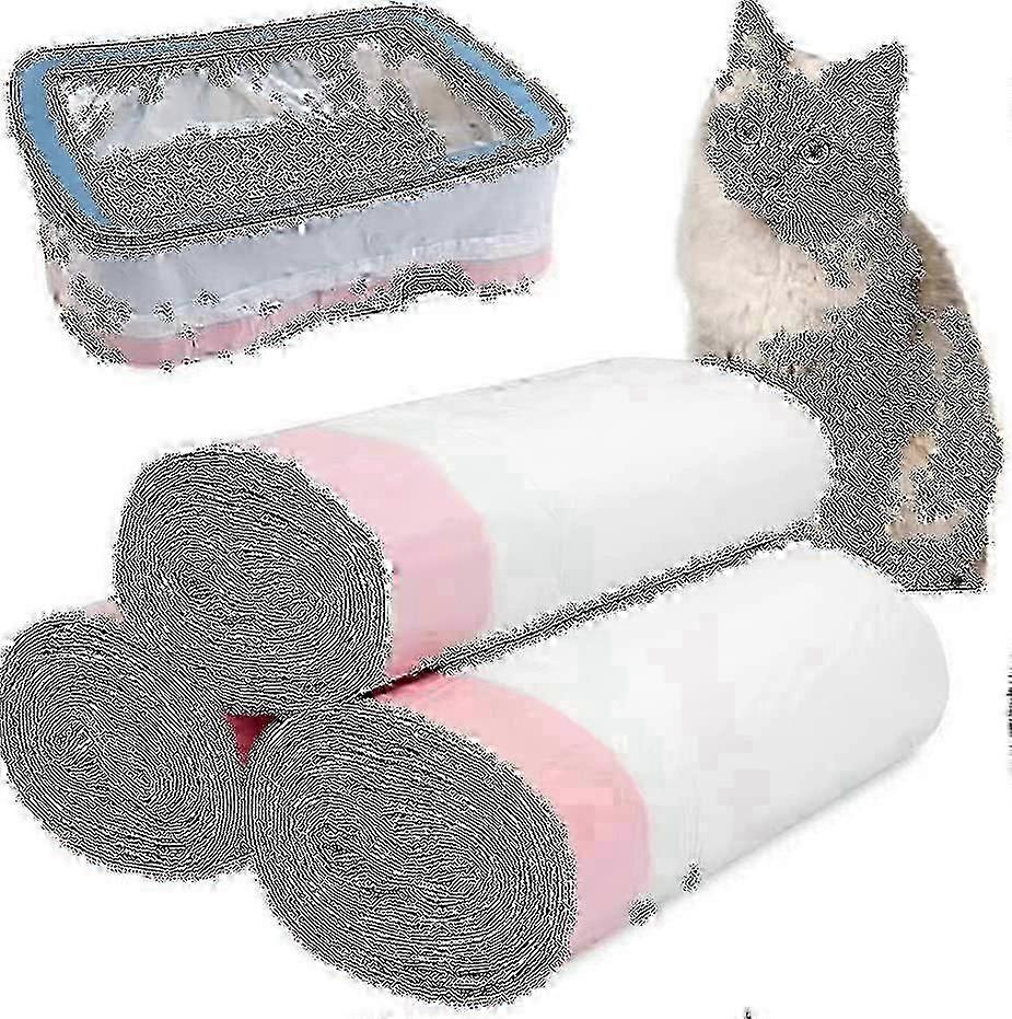 30 X Cat Litter Tray Liners With Drawstrings Scratch Resistant And Leak Proof Cat Litter Bags Medium Litter Box Liners A