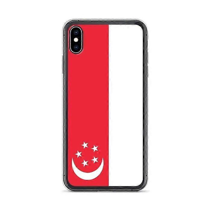 iPhone Case - Singapore Flag - XS Max - Soft - Transparent Plastic - Vertical Design