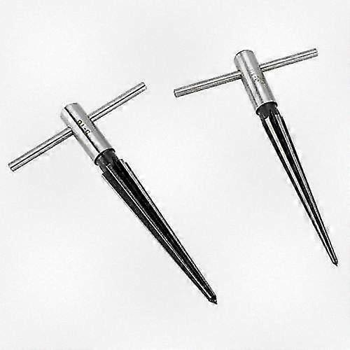 2 pcs Tapered Reamer T Handle 6 Fluted Chamfer Bridge Pin Hole Hand Held Reamer Sizes 1/8-1/2 (3-13mm) & 5''-5/8'' (5-16mm) Suitable for Bra