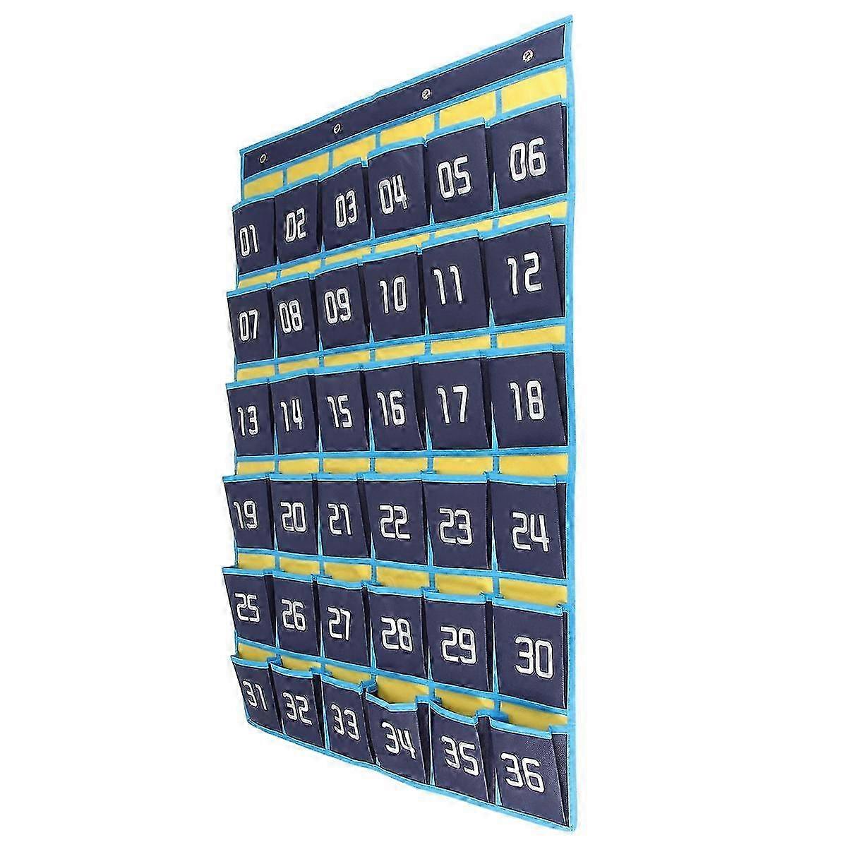 36 Numbered Pockets Chart Cell Phone Hanging Organizer Hanging Storage Bag for Classroom Calculator