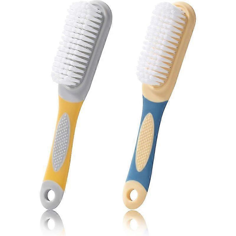 2 قطعة فرشاة تنظيف الأحذية مع مقبض ، تنظيف فرش الأحذية أداة تنظيف فرشاة غسيل متعددة الوظائف