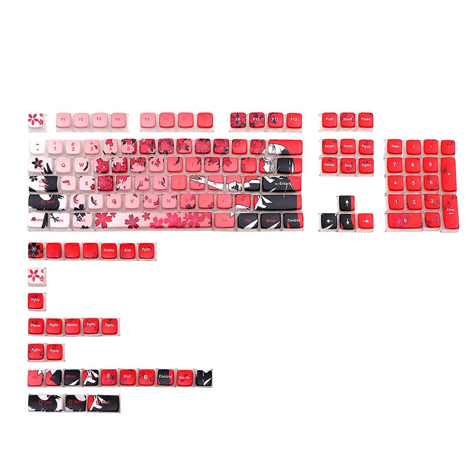 GSA Profile Crow Girl Pattern 133Key Keycap Set Perfectly for Home Office and Esports Competitions Mechanical Keyboards