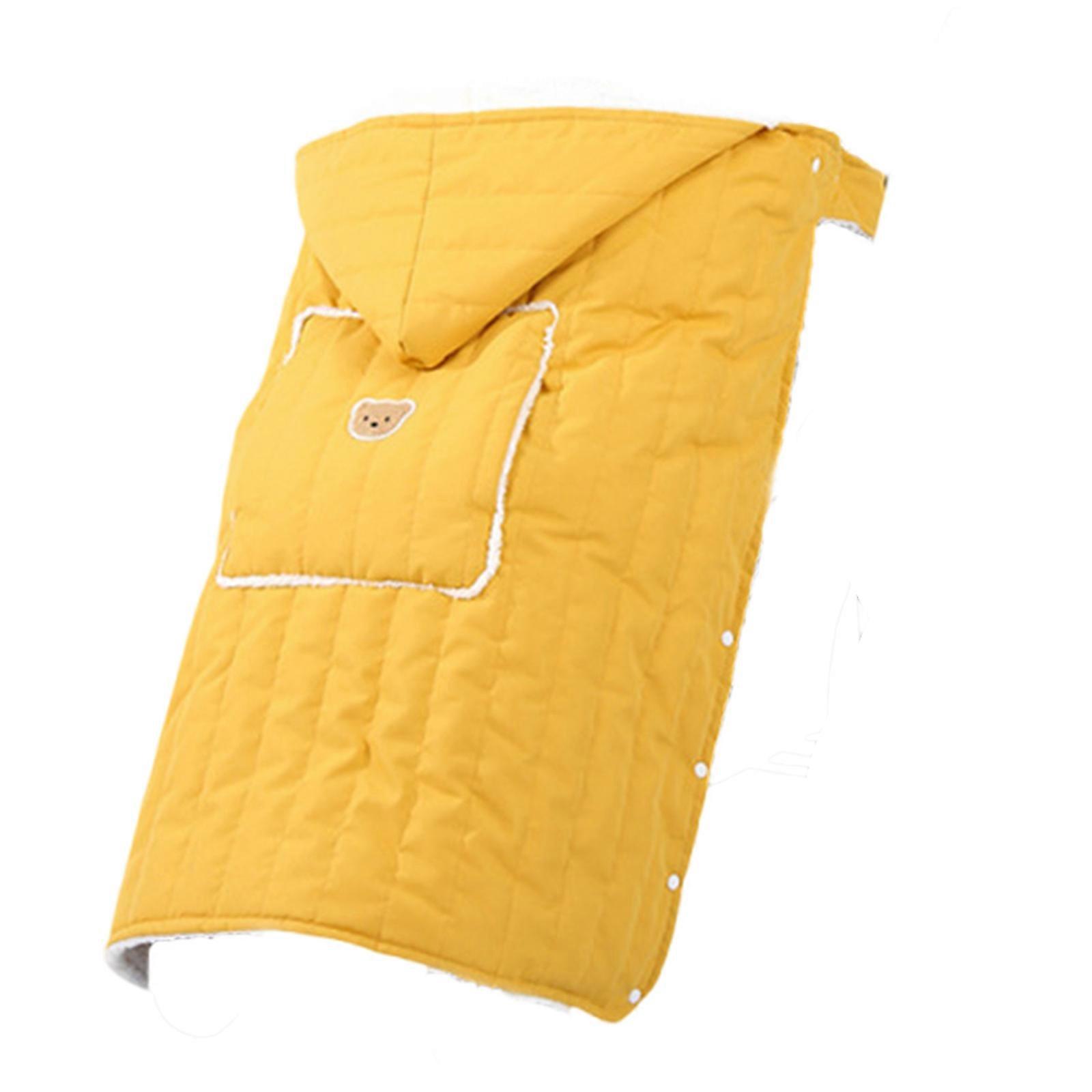 Cozy Infant Strollers Blanket with Soft Fleece Lining Thickened Fleece Baby Blanket Large for Cold Weather Protections Yellow