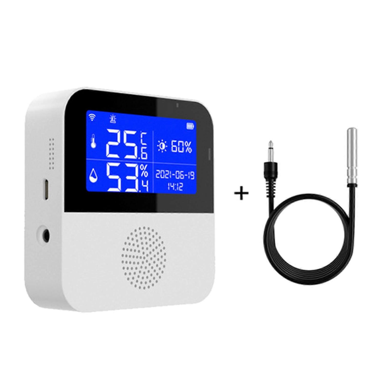 WIFI Temperature Humidity Sensor Indoor Square Hygrometer Thermometer Detector 500mA Battery with/without Control Line