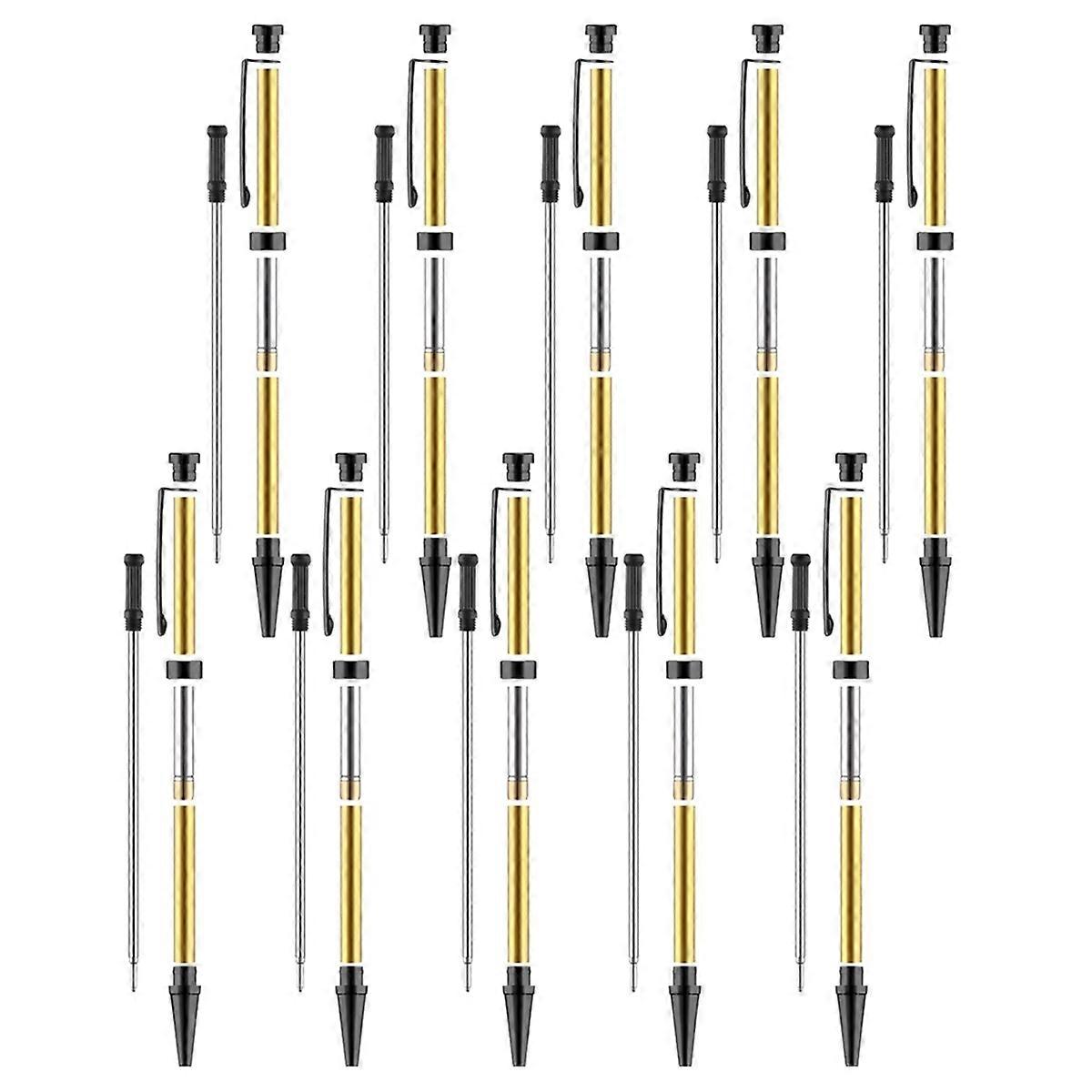 10 قطع مجموعات القلم للخشب تحول 7 مم Slimline Pen Twist Kit مع إعادة تعبئة مخرطة الخراطة Blac