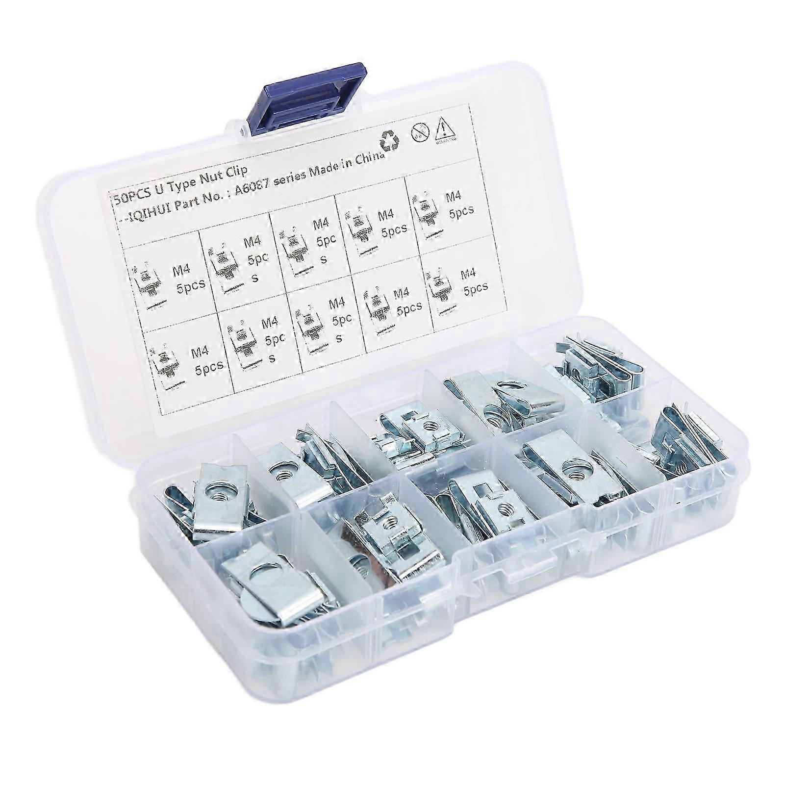 50Pcs U Type Clips Rust Resistant Easy Install Fastener Clips for Car YEMAA