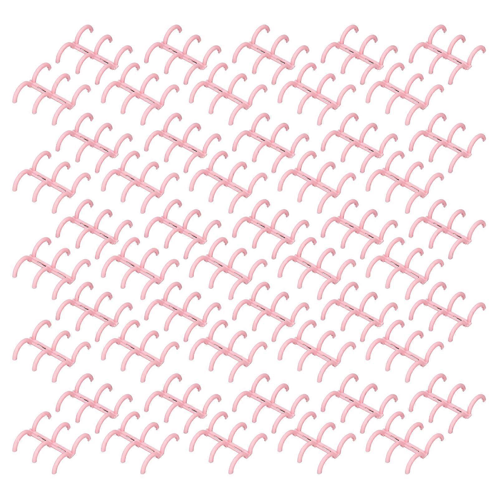 50PCS Comb Binding Spine 16mmx3 Rings PP Multifunctional Book Binder Spine for Reports Pink 