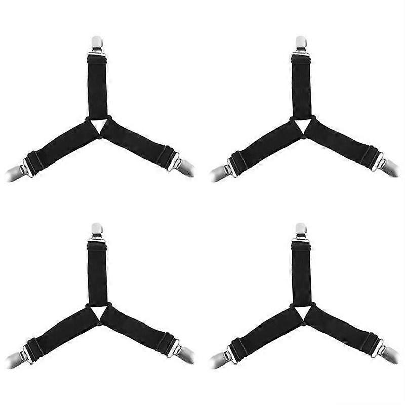 4pcs Adjustable Elastic Bed Sheet Fasteners Triangle Support Straps for Bed Sofa Cushion Mattress Tablecloths