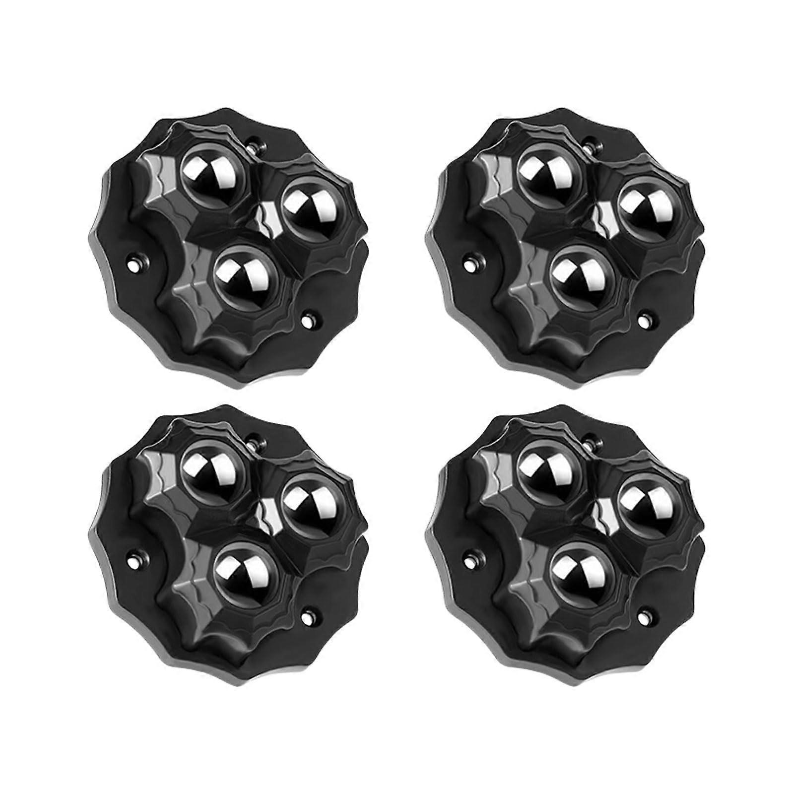 Self-Adhesive Rollers 4-Pack No-Drill Installation 360-Degree Swivel Device Sliders Adhesive Pulleys