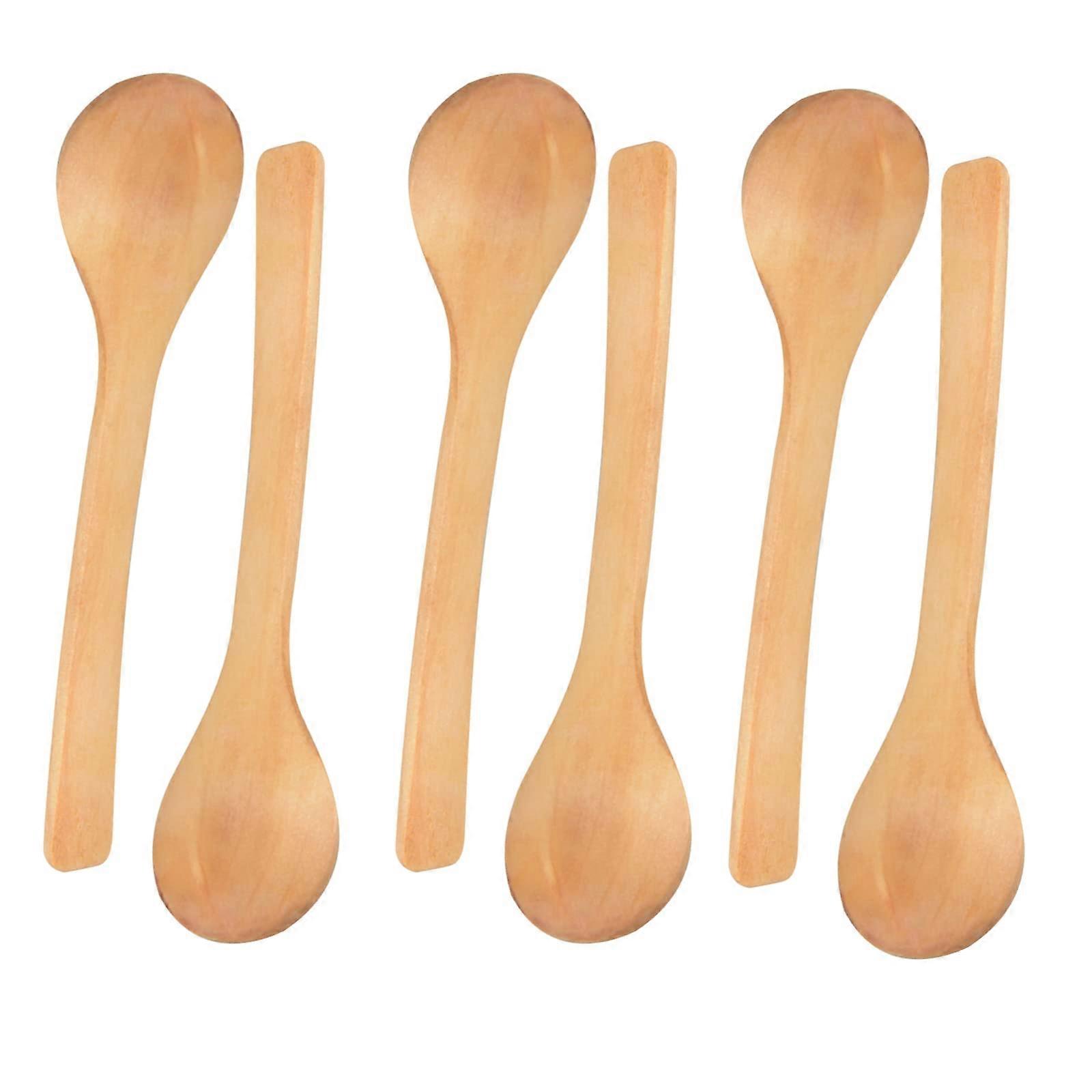 Mini spoons made of wood, 6 pieces