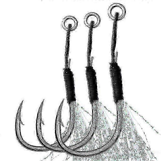 20 adet Yüksek Karbonlu Çelik Jigging Kancaları 11 #-19 # PE Hattı ile - Siyah
