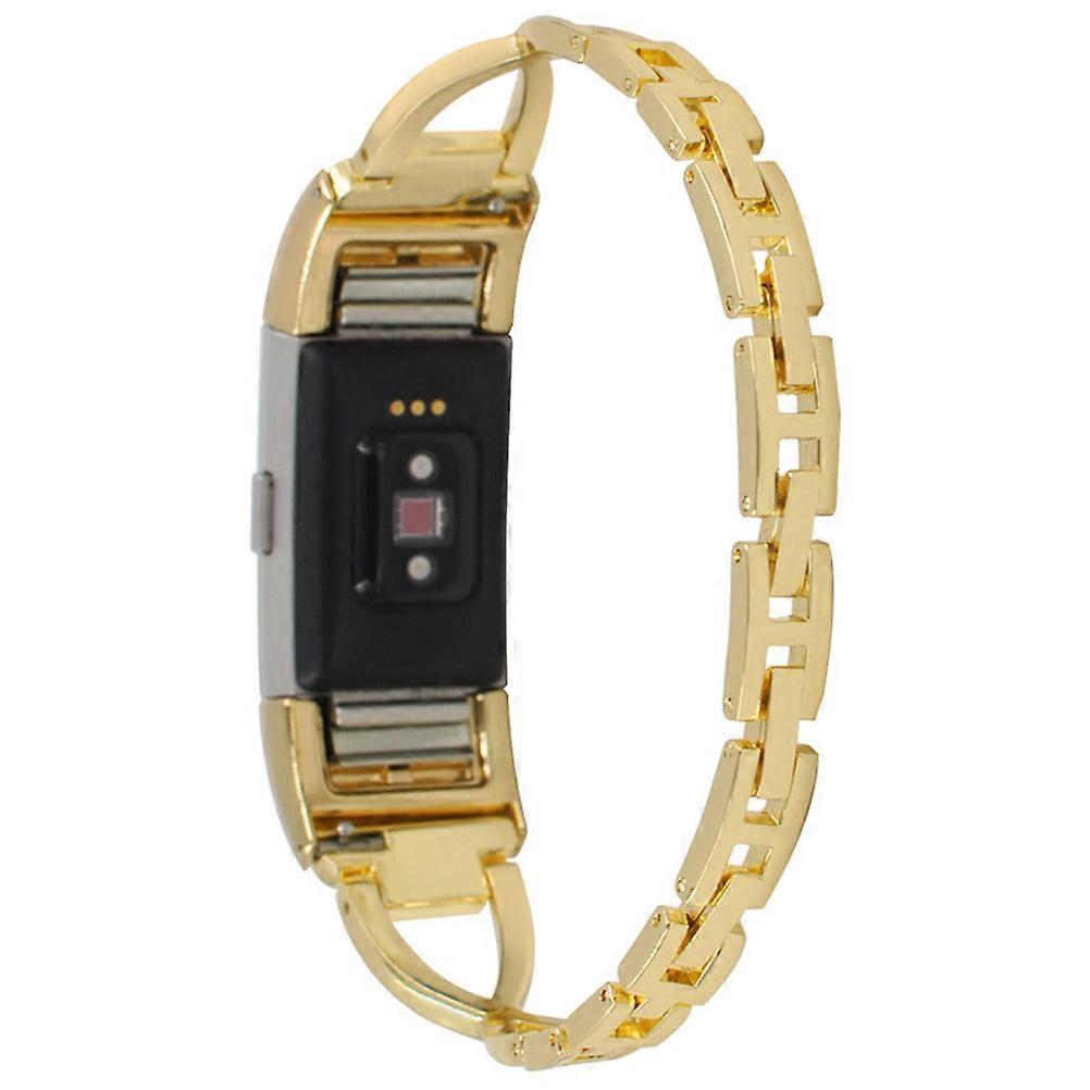 Replacement Metal Watch Strap X Shape Stainless Steel Band for Charge2 3 Golden 20x2cm Comfortable Wearing 1Pcs