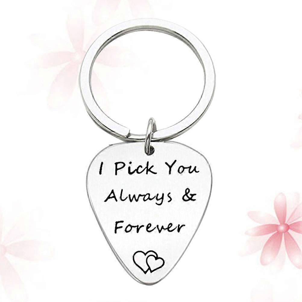 Guitar Pick Keychain I Pick You Keychain High Polish Super Shining Musical present For Any Occasion 1Pack