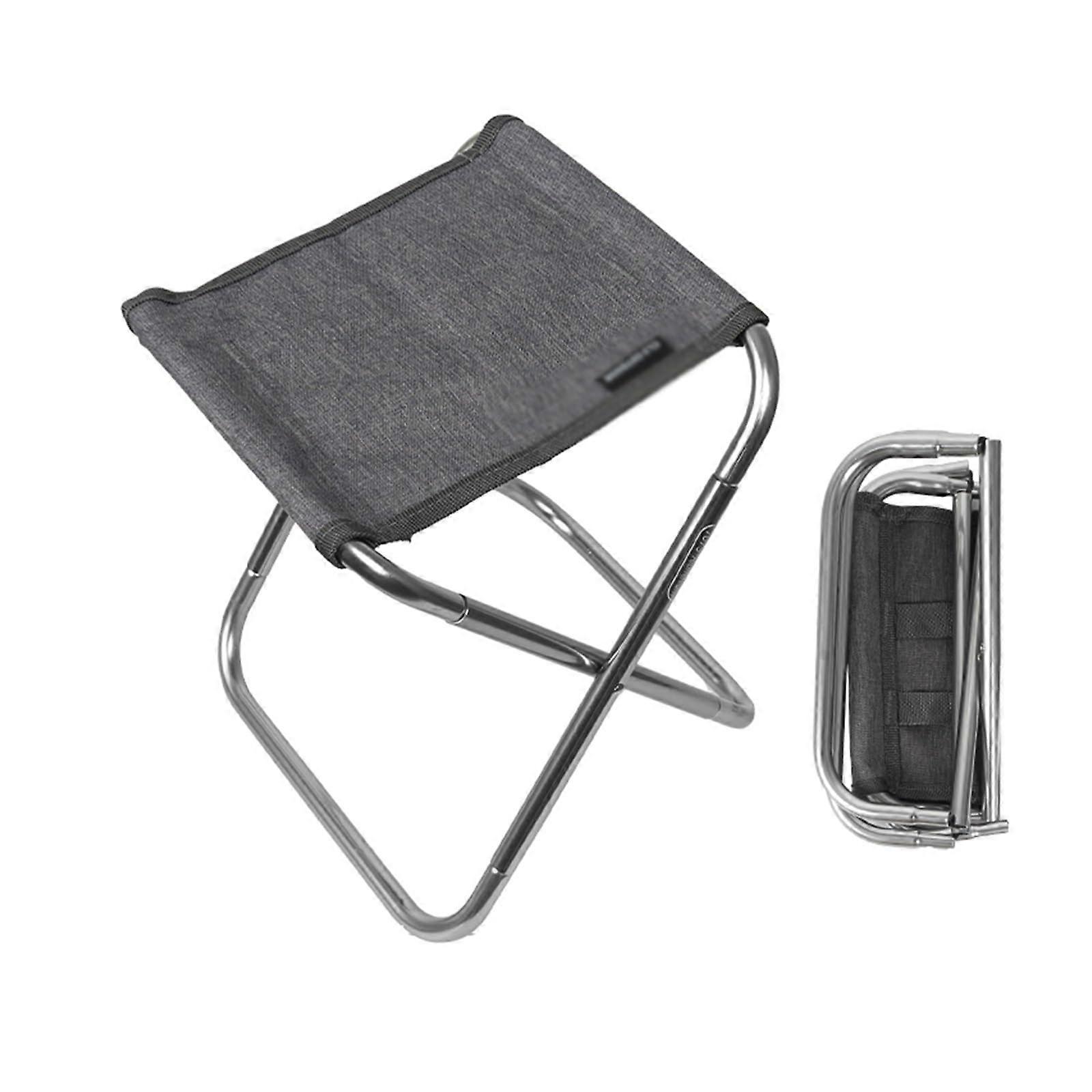 Portable Folding Camping Chair, Mini Camp Stool with Carry Bag, Lightweight Outdoor Footrest for Hiking, Fishing, and Picnics (Color: Grey)