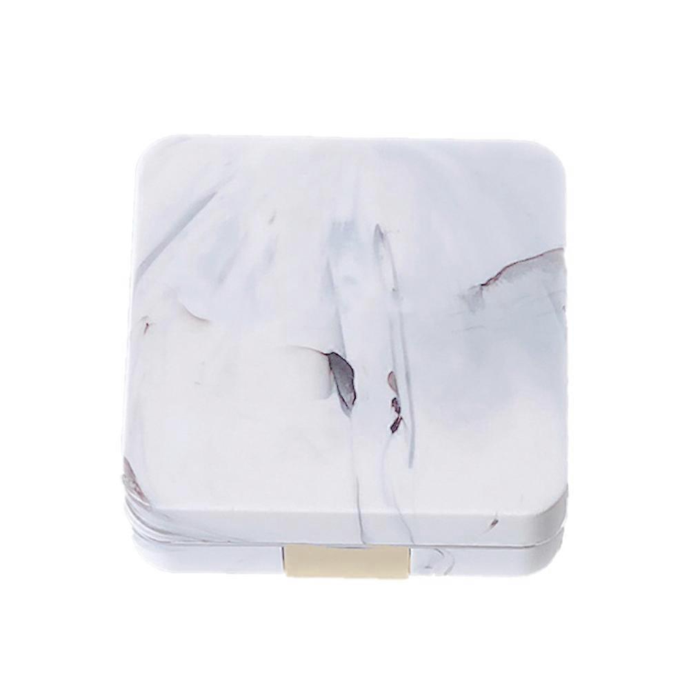 Lens Organizer Box Golden Square Shape For Daily Use ABS Material 7x7x2.4Cm 1Pack