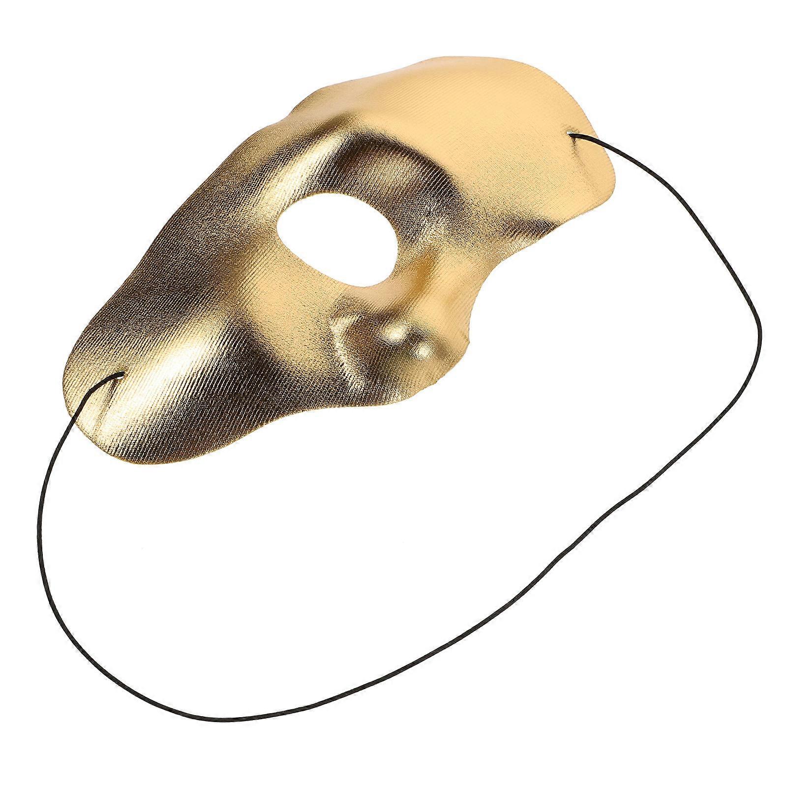 Party Half Face Mask Masquerade Accessory Golden Halloween Costume Mask For Men And Women Themed Parties 1Set
