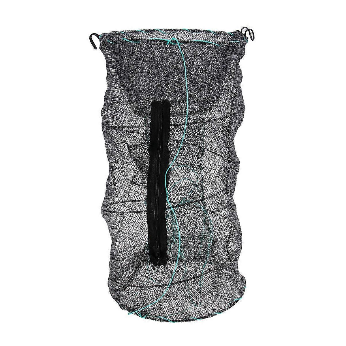 Crab Catcher Net Durable Portable Foldable Fishing Net Green 40x19cm 1.2cm x 1.2cm Mesh Hole Fishing Accessories 1Set