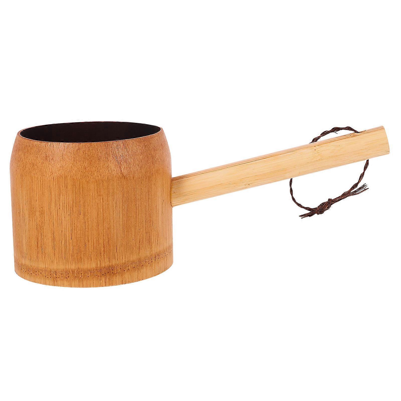 Bamboo Water Ladle Scoop Water For Kitchen Use Khaki Color Simple Appearance 1Pack