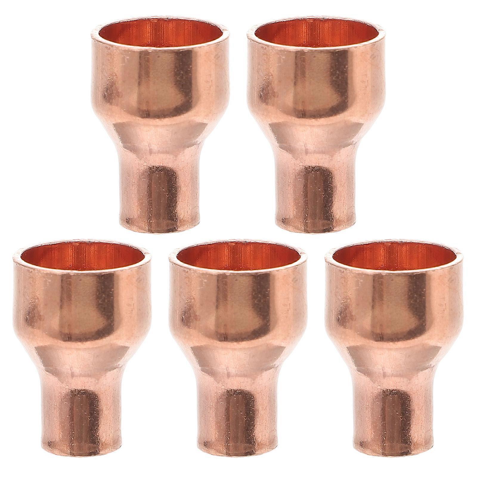 Copper Pipe Connectors Reducing Straight Coupling Connector For Hvac Systems 5Pcs