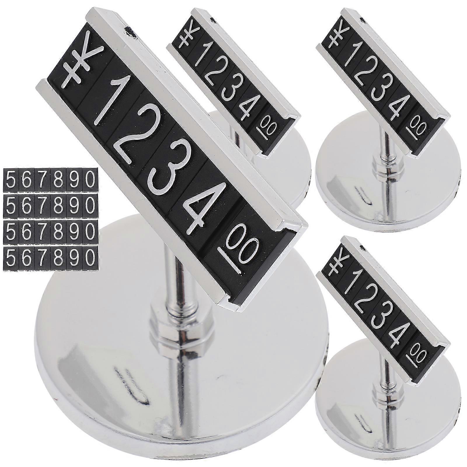 Supermarket Price Tag Holder Price Tag Sign Holder Shops Stores Silver 6.00X5.00X5.00CM Display Price 4Pcs